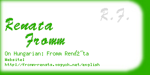 renata fromm business card